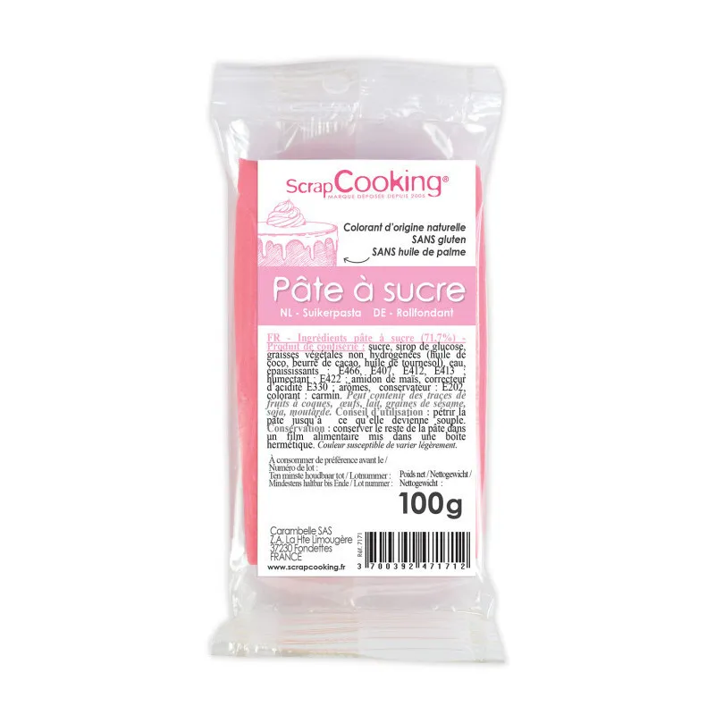 Acheter Pâte à sucre rose 100g, Scrapcooking- Décoration cake pops, gâteaux