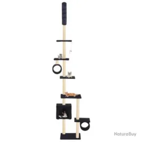 Arbre à chat griffoir grattoir niche jouet animaux peluché en sisal 260 cm bleu foncé 3702086