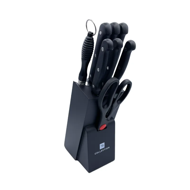 Bloc de couteaux de cuisine noir mat 8pc 