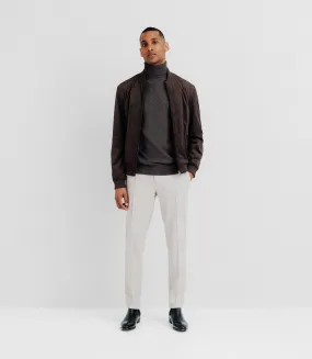 Blouson col teddy marron