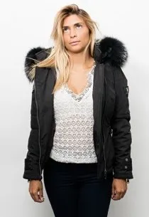 Blouson Ventiuno Sofia Noir Col Argenté. Distributeur officiel de la marque VENTIUNO.
