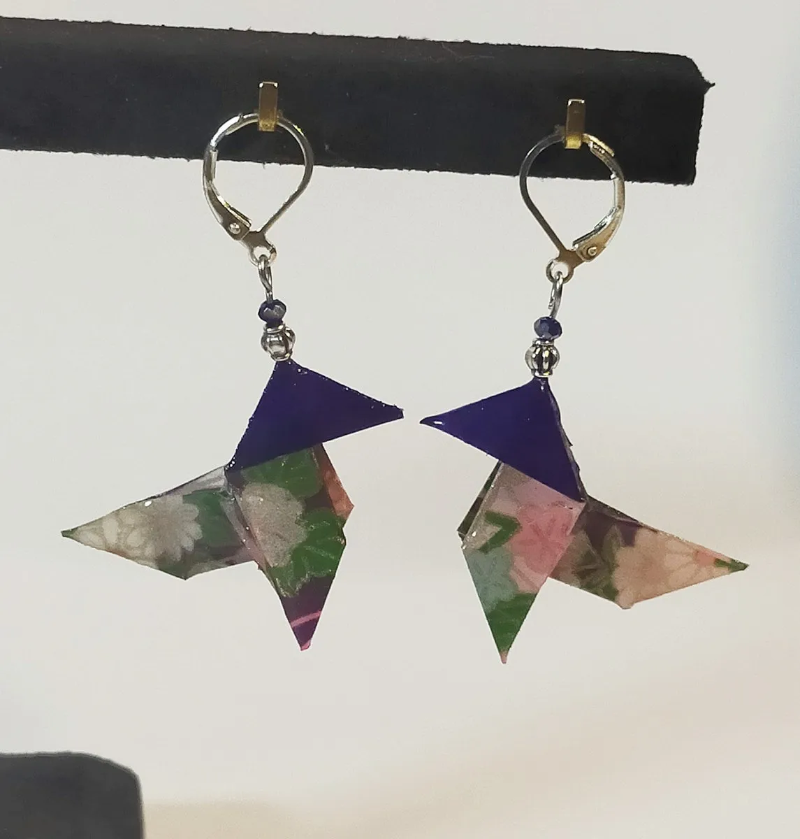 B.O. origami  cocotte violet-vert/argenté