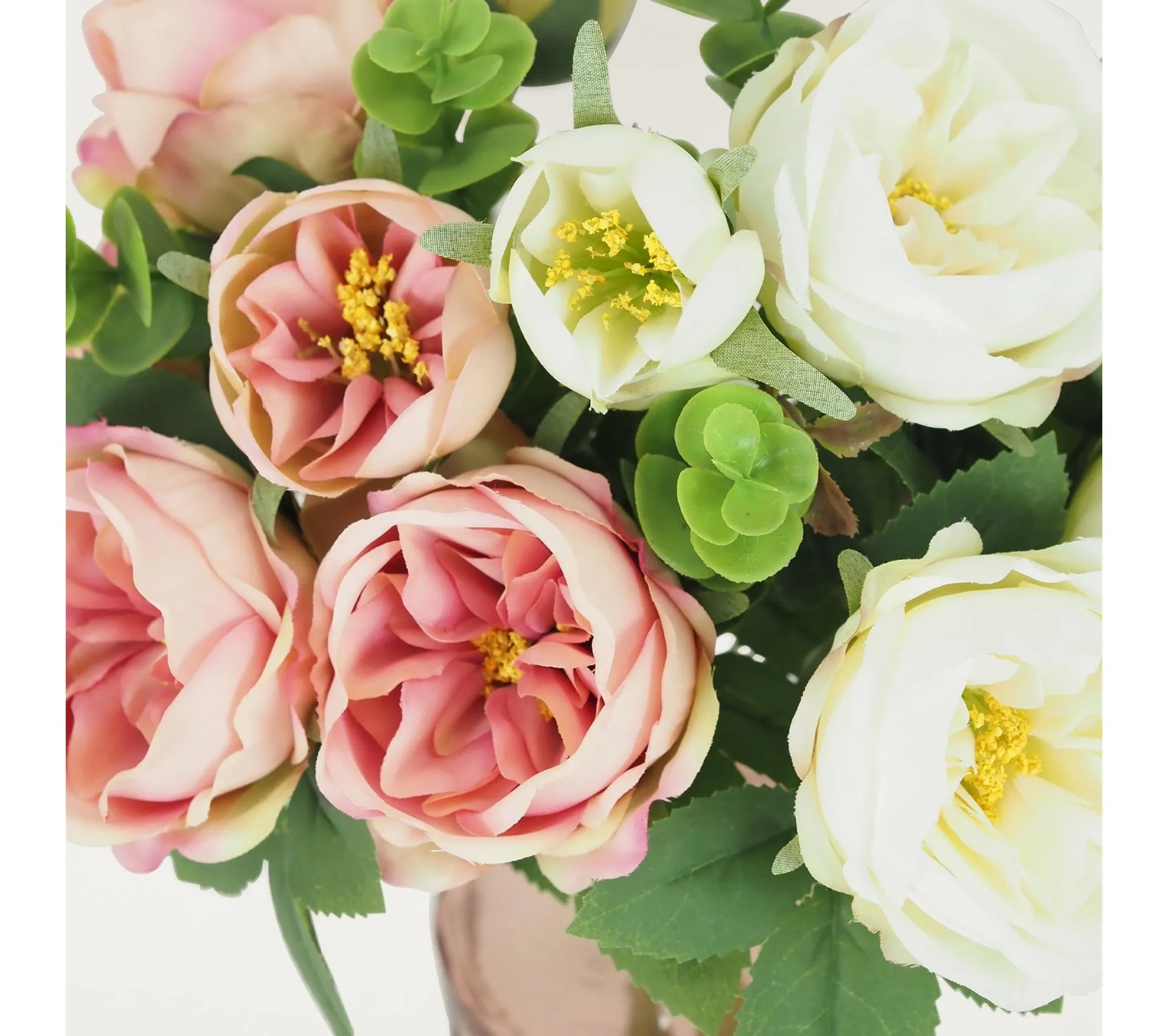 Bouquet Artificiel De Pivoines 32cm Blanc Lot De 2