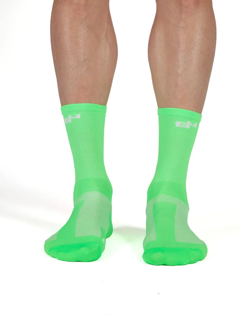 Chaussettes cyclisme vert fluo