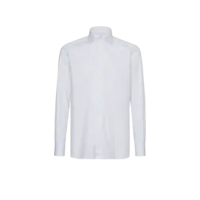 Chemise de smoking blanche, motif pied-de-poule 