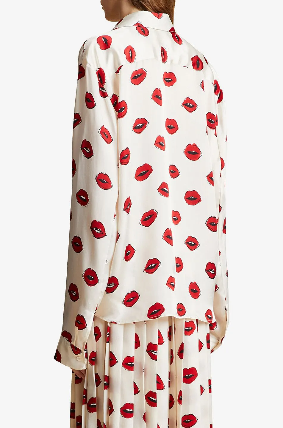 Chemise imprimée lèvres Argo