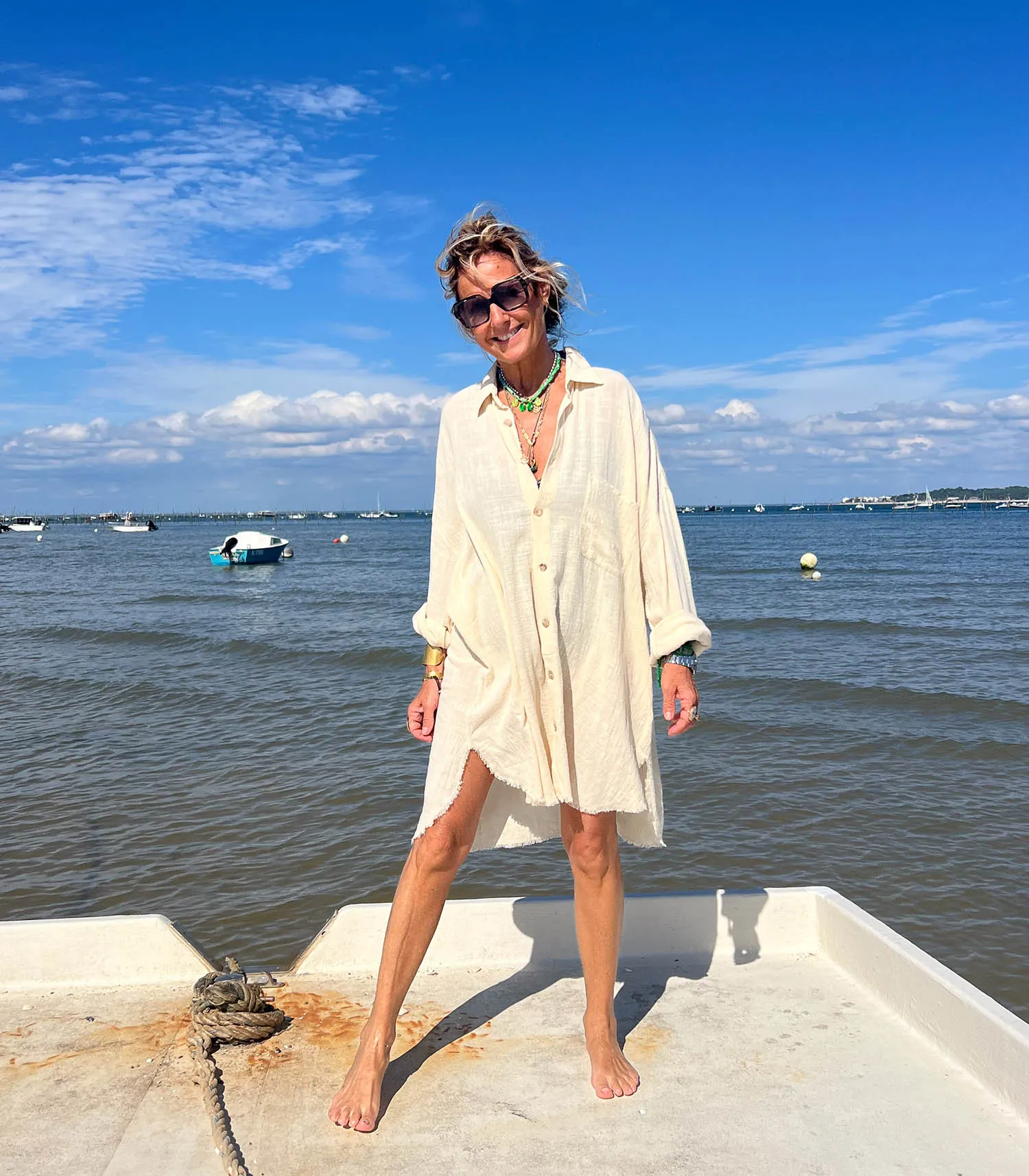 Chemise Oversize Mykonos Cream Maison Saint Julien - Jane de Boy