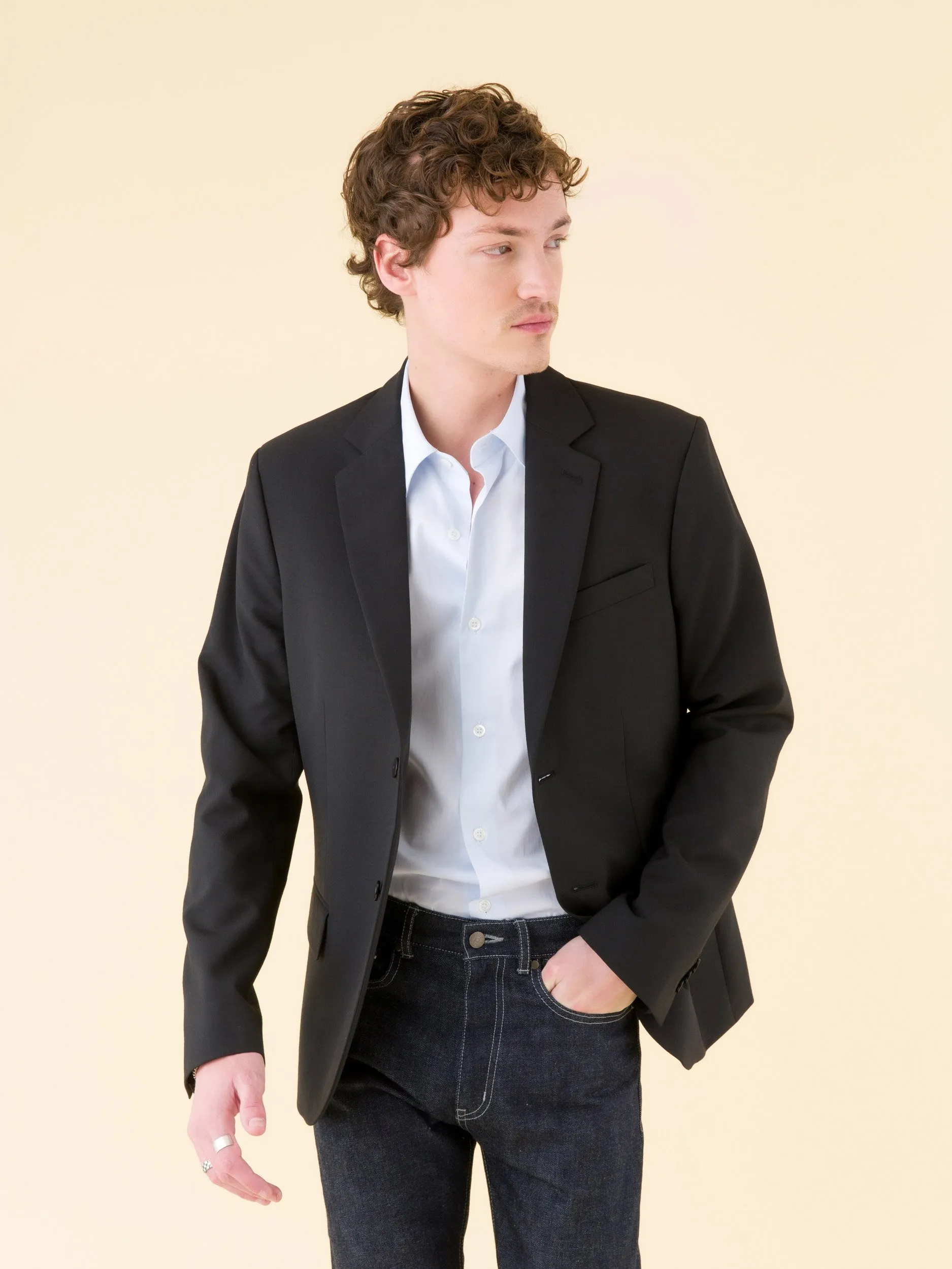 chemise Tom bleu ciel en sergé de coton