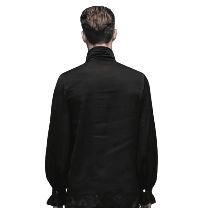 Chemise à Jabot Noire Homme