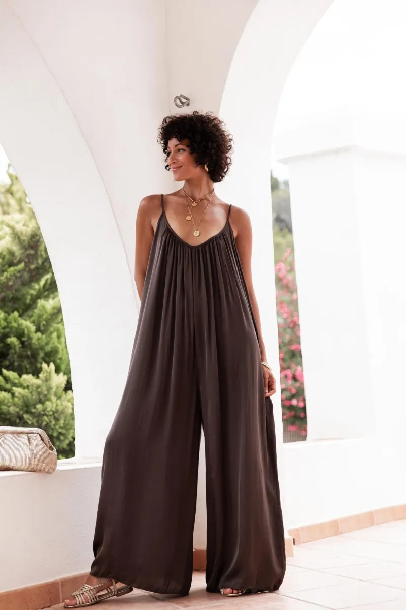 CLÉLIE Chocolat - Combinaison Fluide femme