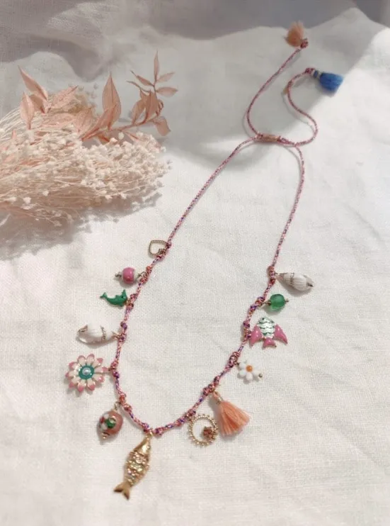 Collier Pampille rose | Concept Store En Ligne | Jade & Lisa
