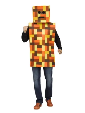 Costume de robot pixel orange pour adulte