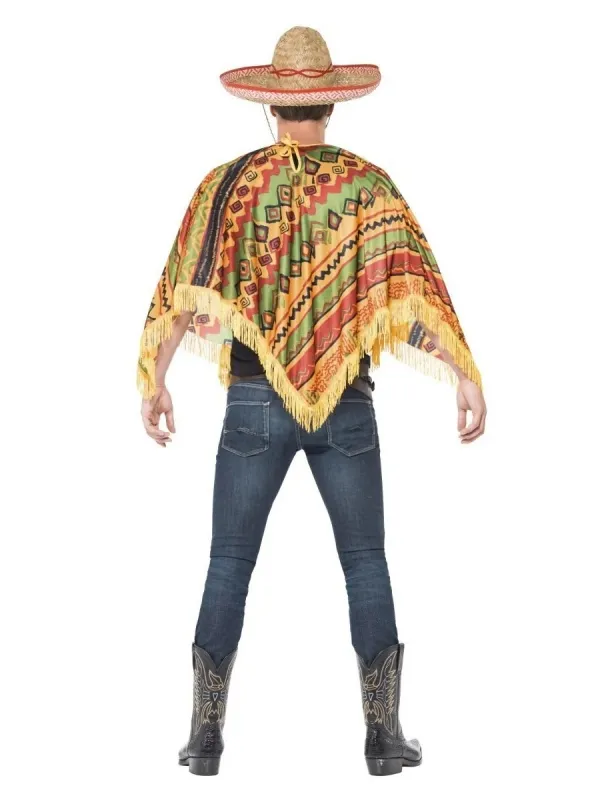 Déguisement Mexicain Orange Adulte (poncho et moustache)