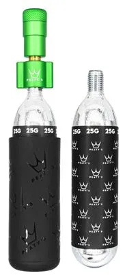 Gonfleur CO2 Peaty's Holeshot MTB Vert Emeraude + 2 Cartouches de CO2 (25g)