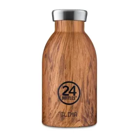 Gourde Inox Double Paroi Isotherme Clima 330ml 24Bottles Wood Bois