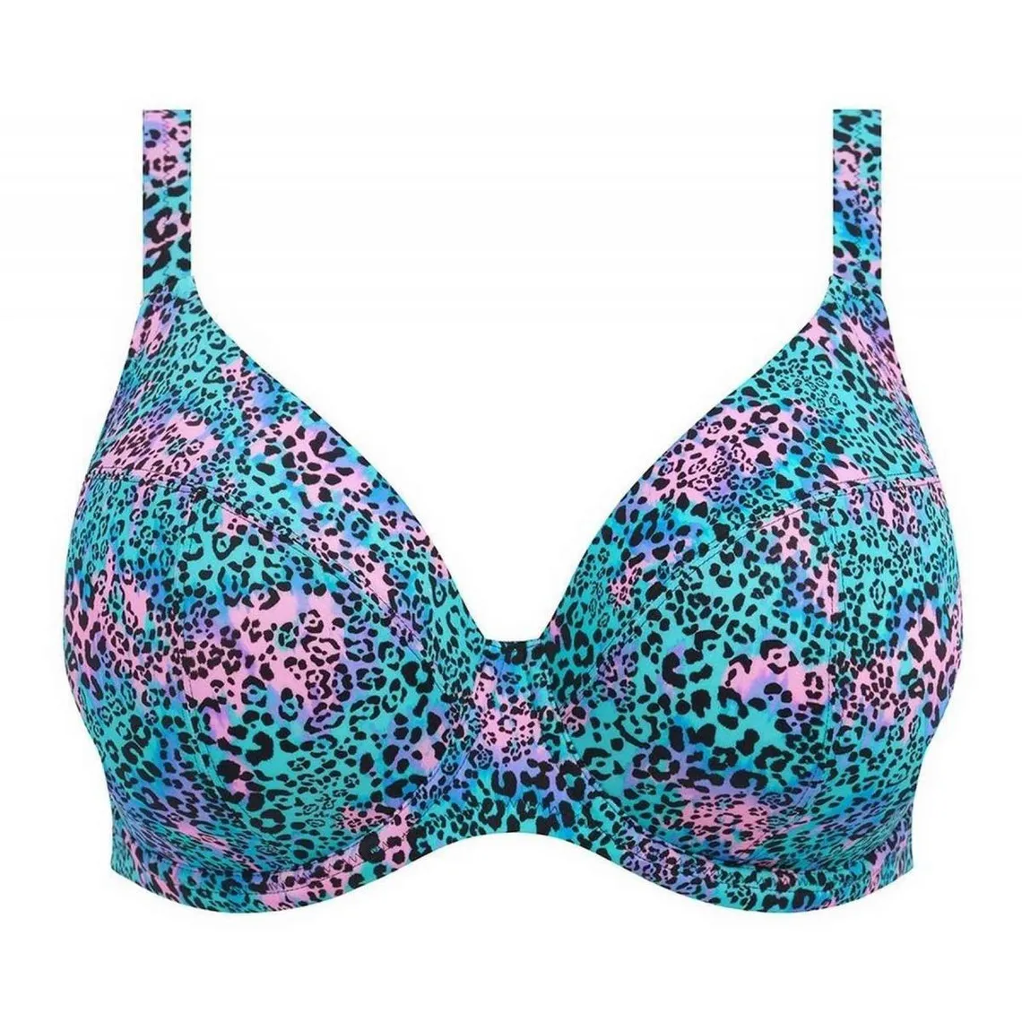 Haut de maillot de bain plongeant armatures - Bleu ELECTRIC SAVANNAH en nylon | 3 Suisses