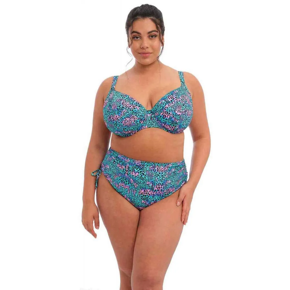 Haut de maillot de bain plongeant armatures - Bleu ELECTRIC SAVANNAH en nylon | 3 Suisses