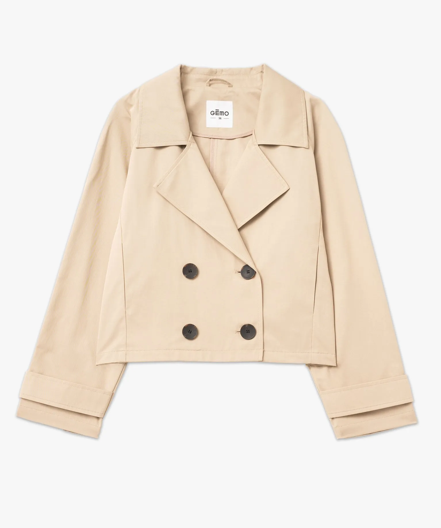 Imperméable court femme camel