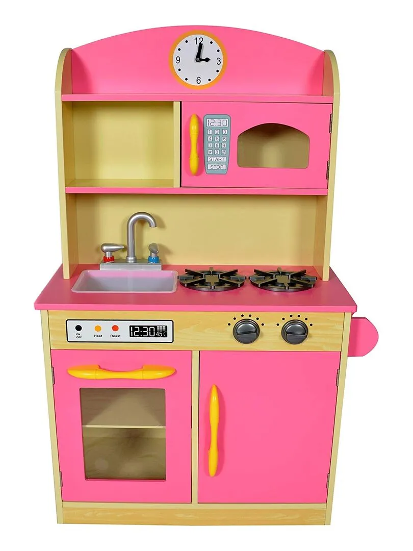 Jeu de cuisine enfant en bois petite dinette rose fille et garçon Teamson Kids TD-11412P - N/A