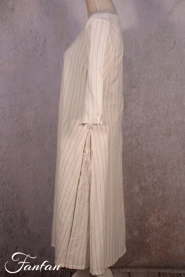 Kokomarina Robe en lin à rayures Mariya