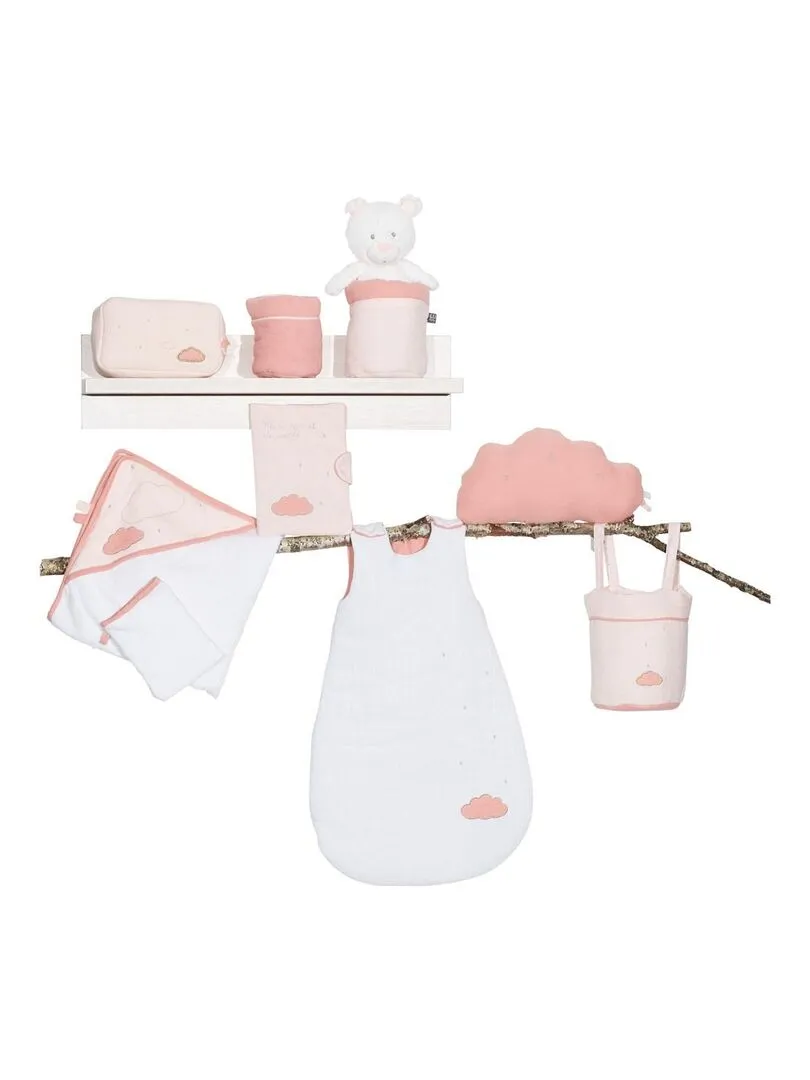 Lot de 3 paniers de rangement en coton - SAUTHON - Rose