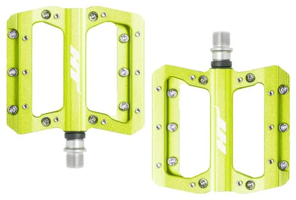 Paire de Pédales Plates HT AN14A Vert Pomme