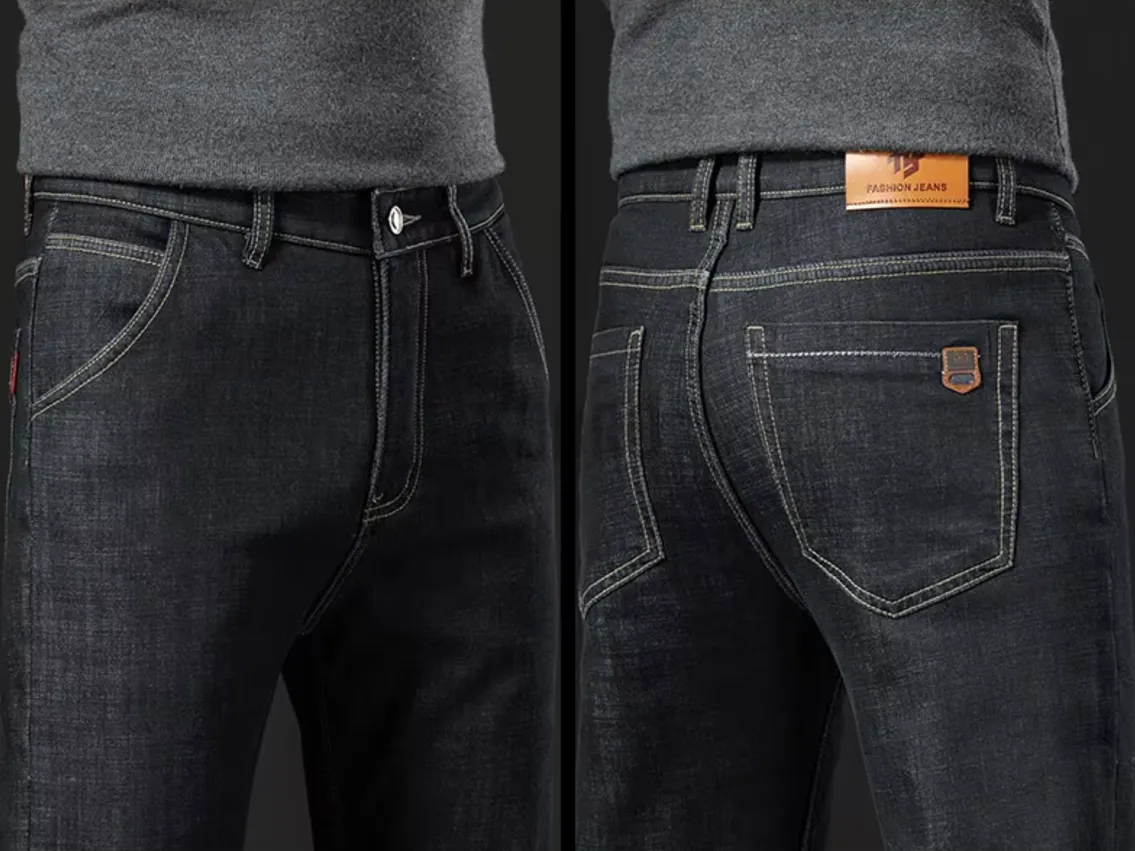 Pantalon droit en denim Lamb Fluff pour hommes