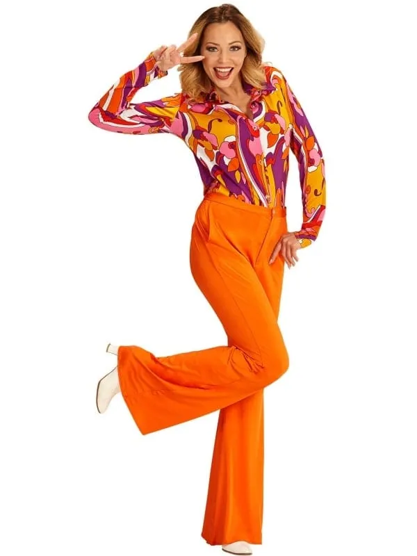 Pantalon Femme années 70, Orange