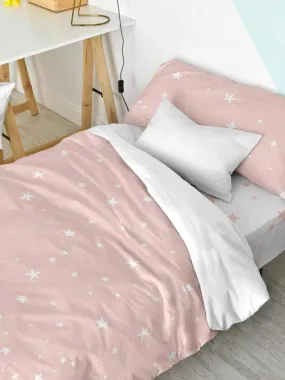 Parure housse de couette 2 pièces Little star "Happyfriday" - Rose