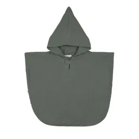 Poncho en mousseline enfants, vert pétrole | Lässig
