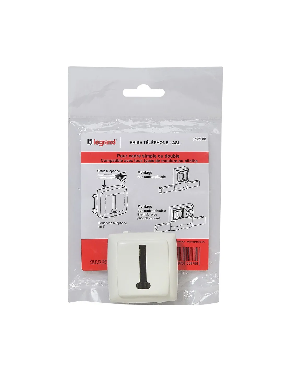 PRISE TÉLÉPHONE APPAREILLAGE SAILLIE COMPOSABLE BLANC LEGRAND 098986