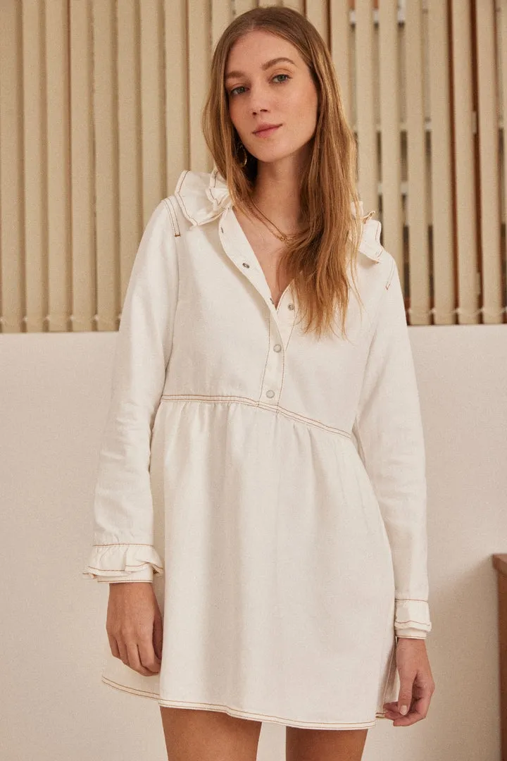 Robe Belkis blanc perle