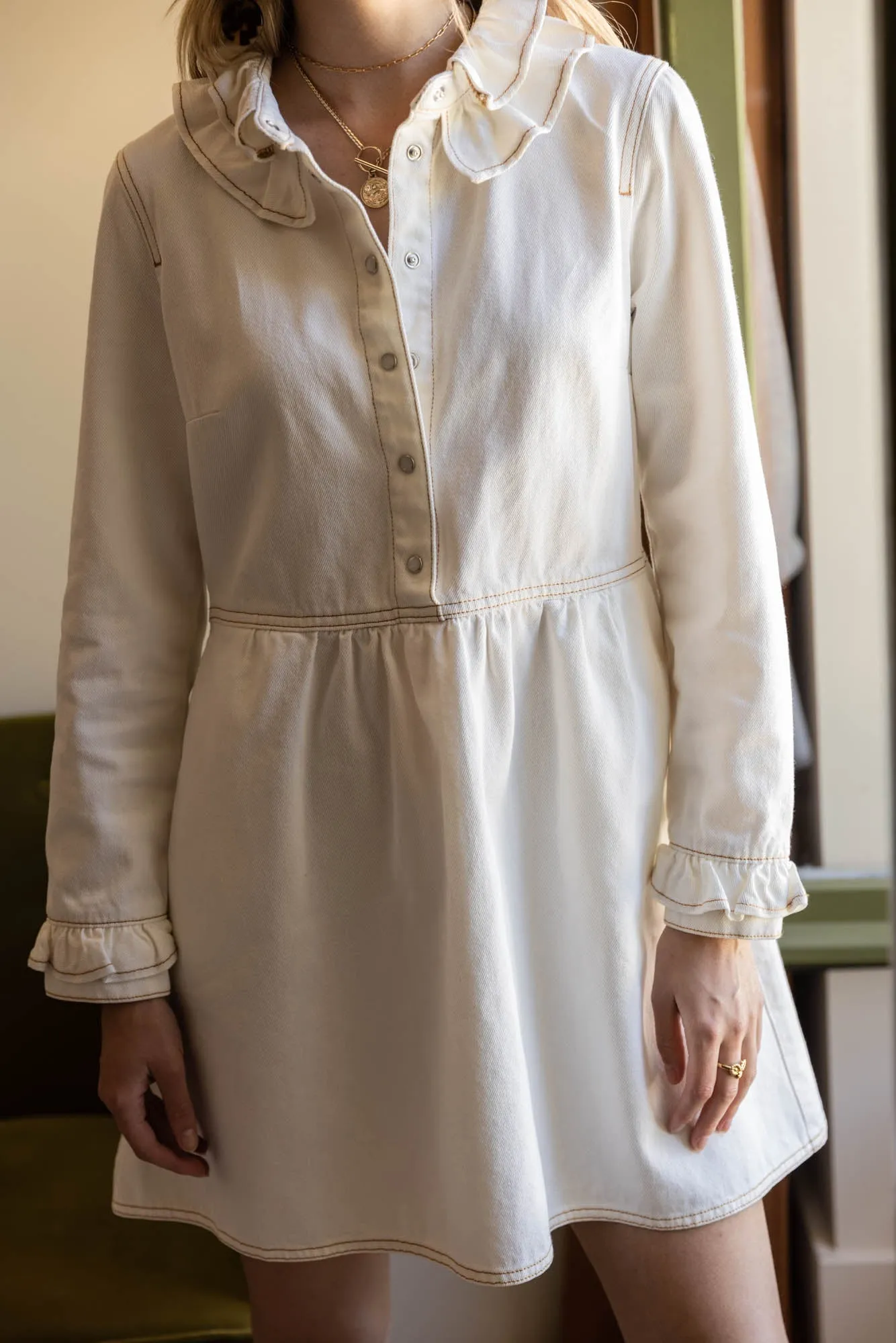 Robe Belkis blanc perle