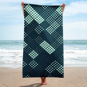 Serviette Bleue, points Turquoise