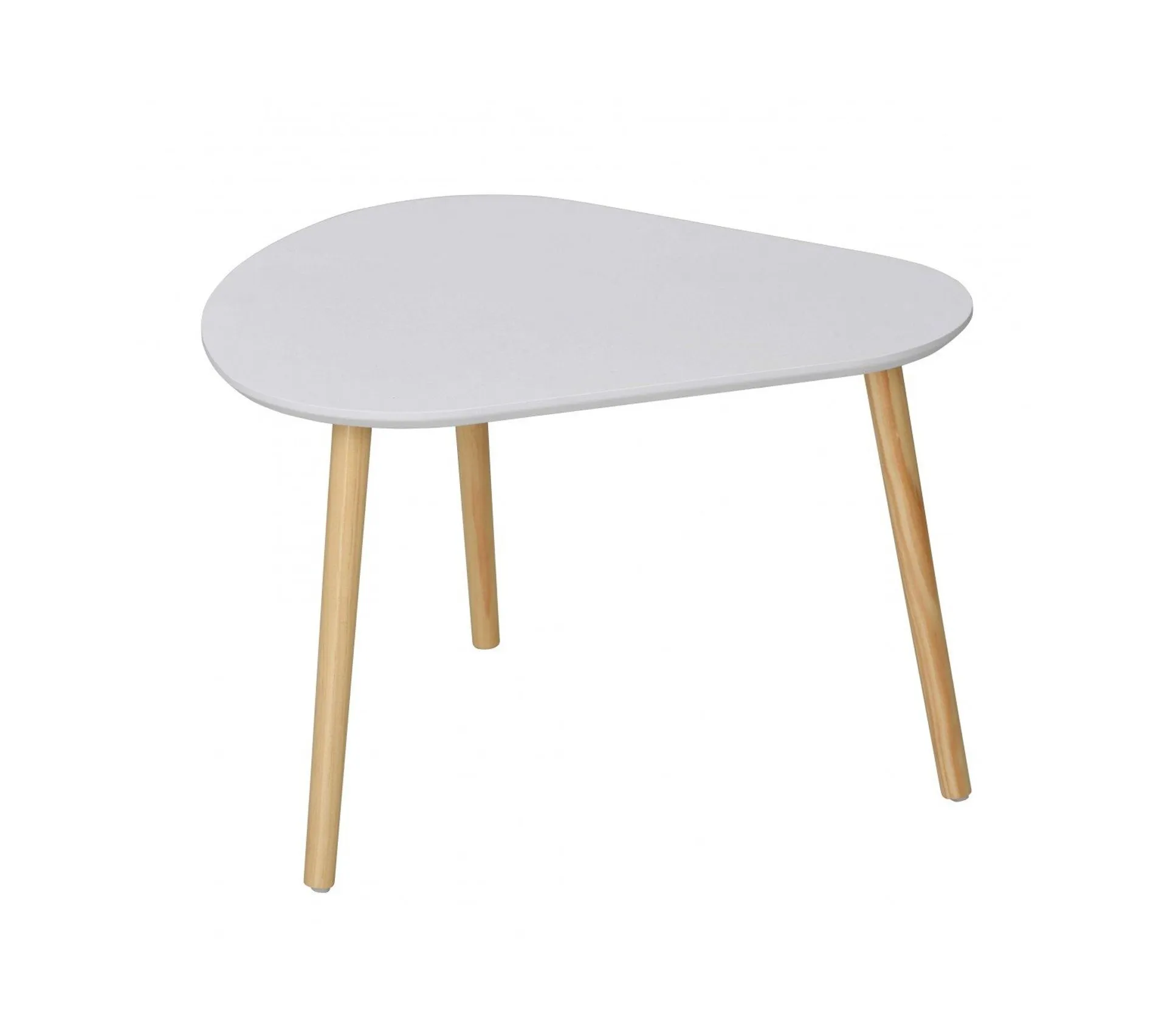 Set De 3 Tables Gigognes Blanc Et Bois