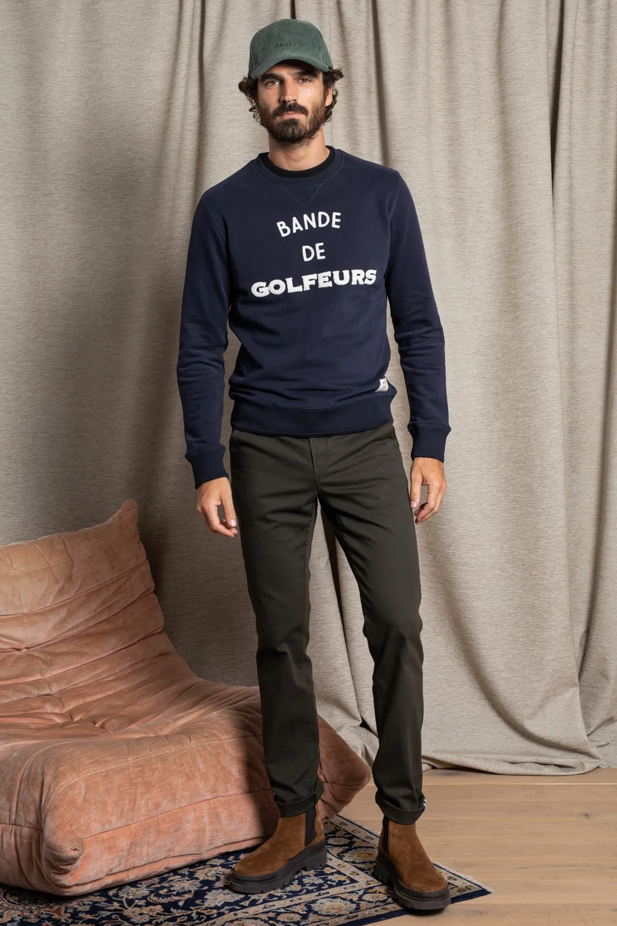 Sweat Bande de Joueurs Stone et Ecru en coton JAQK Taille S Couleur Neptune - écru