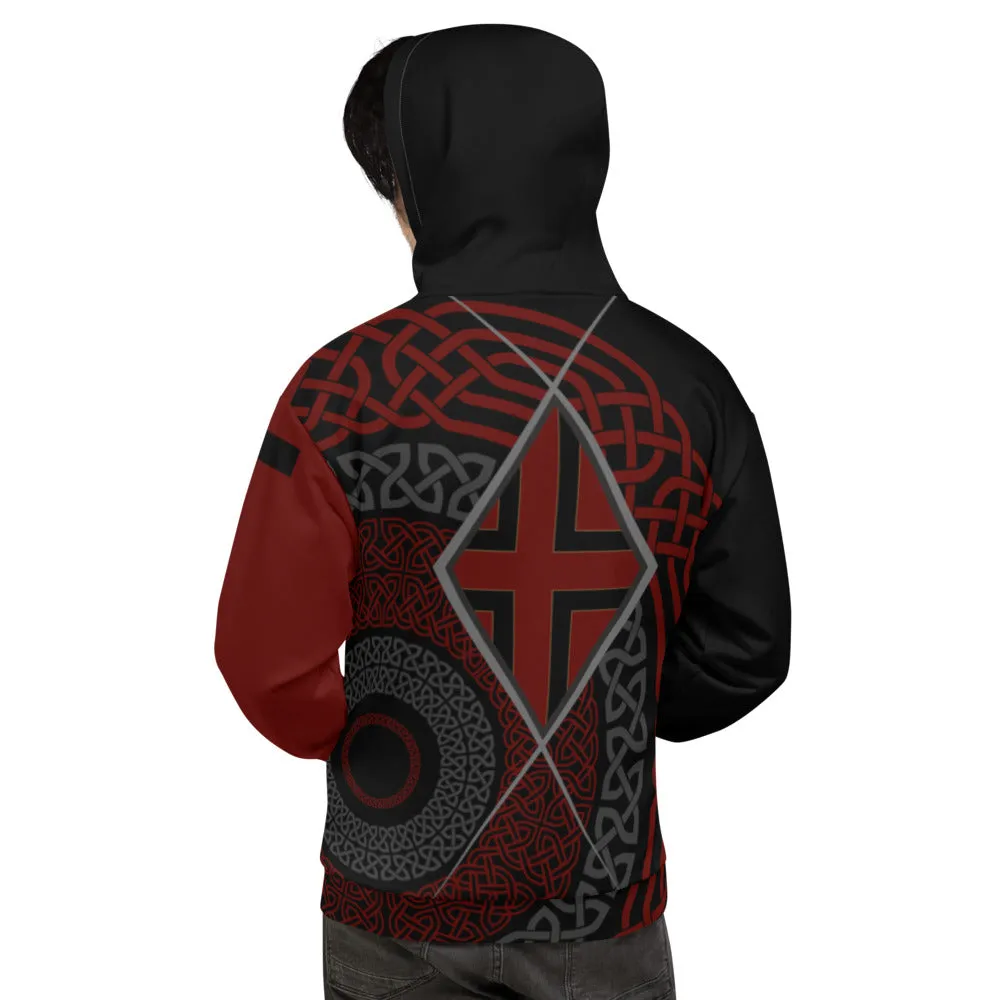 Sweat à capuche pour les Toulonnais Non-officiel : Croix Rouge et Noir, Fleur de muguet - Impression complète