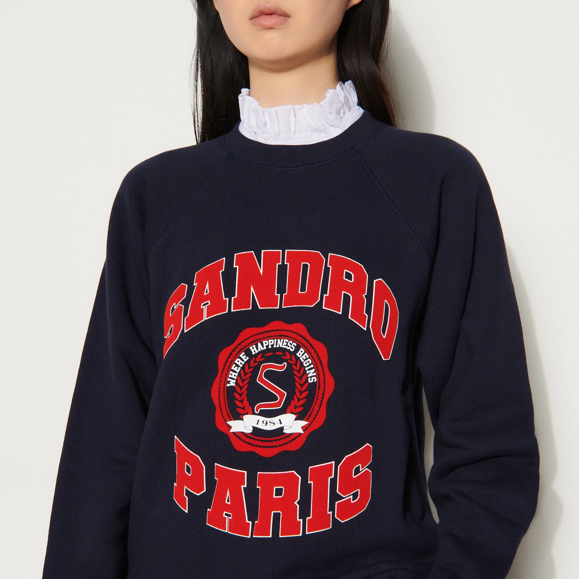 Sweatshirt à col trompe l'il