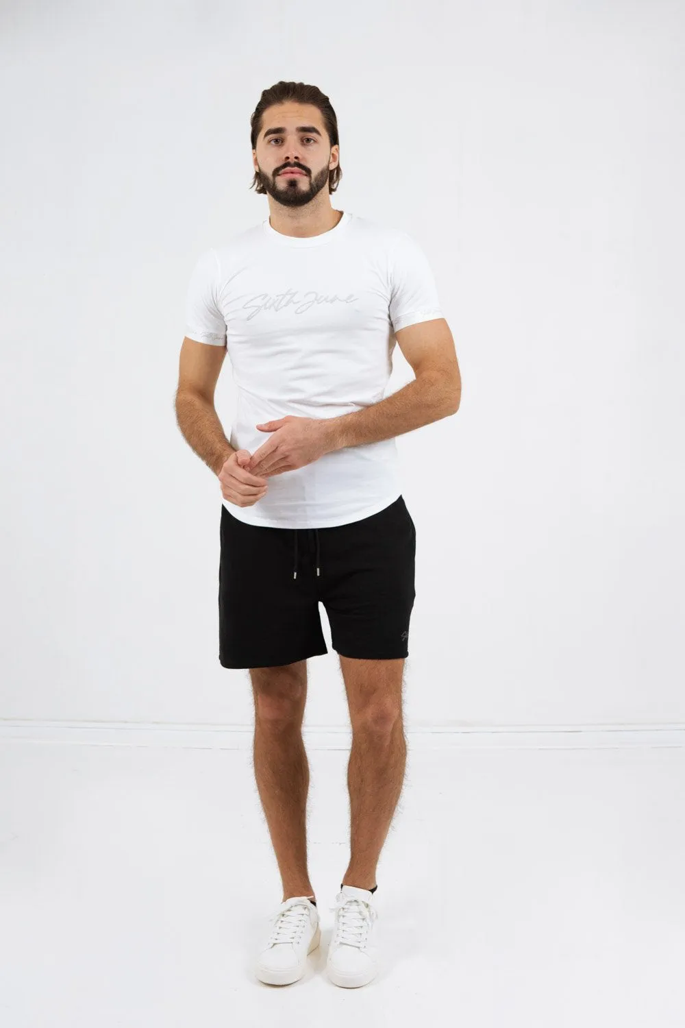 T-shirt logo signature relief Blanc