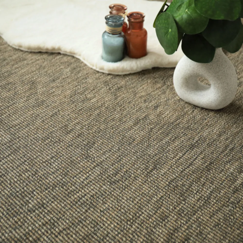 Tapis intérieur / extérieur nusa - écorce - ganse anthracite - 250 x 350 cm