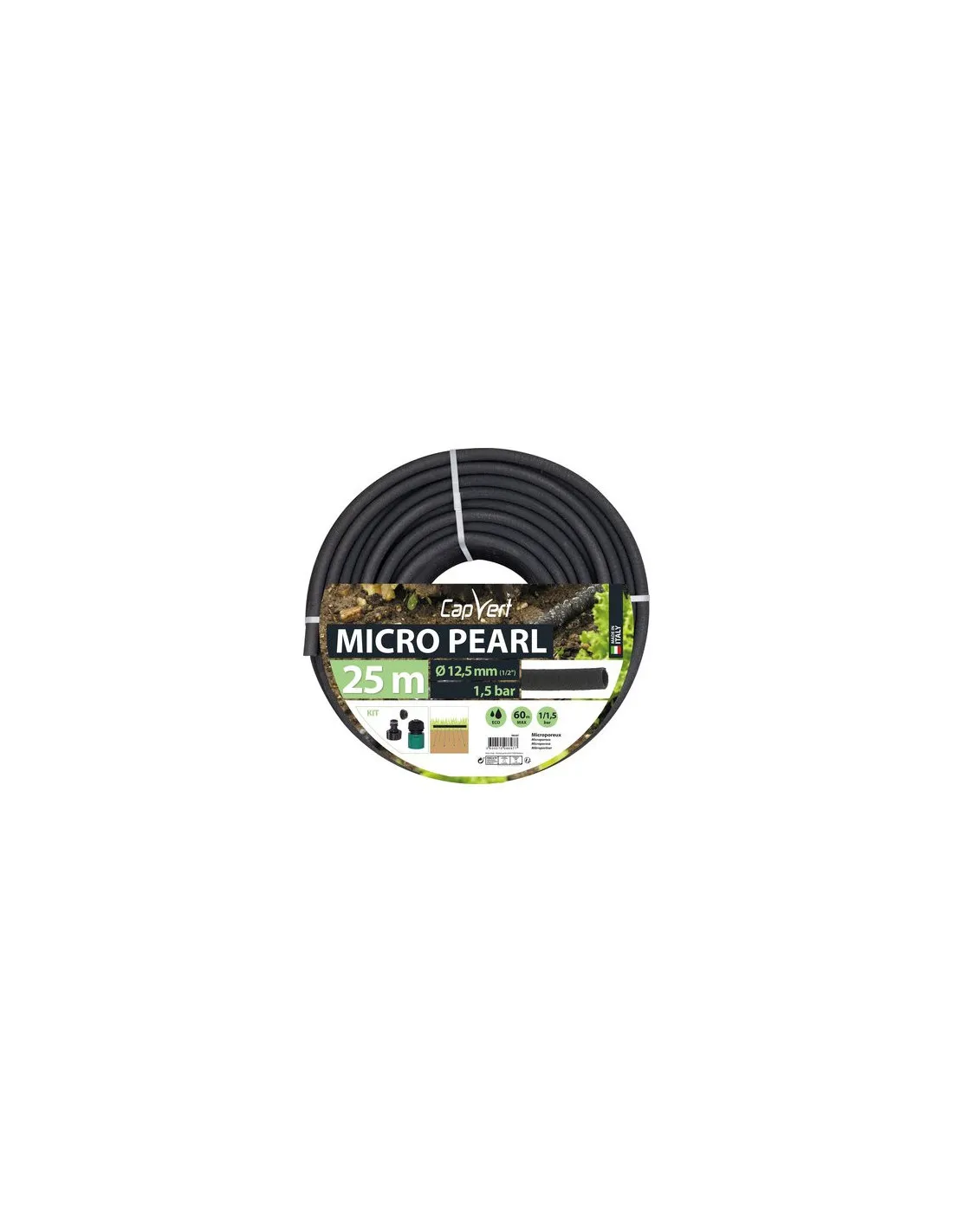 TUYAU MICRO PEARL D12.5 L.15M CAP VERT 95400.30515.02553