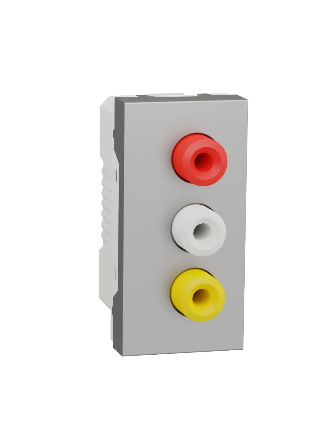 Unica prise RCA triple (rouge blanc jaune) 1 mod Alu méca seul SCHNEIDER NU343130