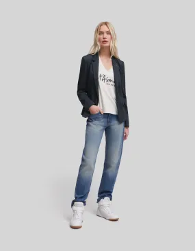 Veste marine maille Milano faux-uni Femme